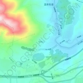 Topografische Karte 杨梅山, Höhe, Relief