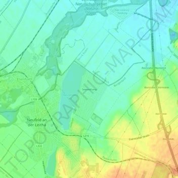 Topografische Karte Seesiedlung, Höhe, Relief