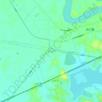 Topografische Karte 英山村, Höhe, Relief