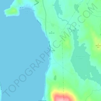Topografische Karte Broad Cove, Höhe, Relief
