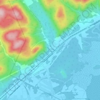 Topografische Karte Cross Point Station, Höhe, Relief
