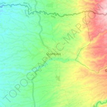 Topografische Karte Quimbaya, Höhe, Relief
