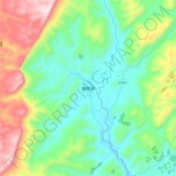 Topografische Karte 镇南镇, Höhe, Relief