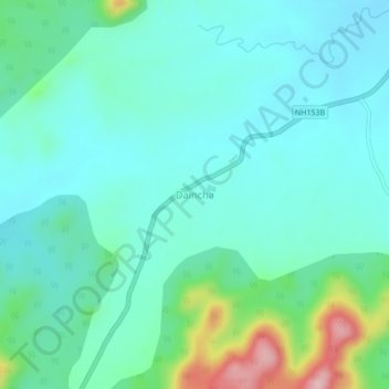 Topografische Karte Daincha, Höhe, Relief