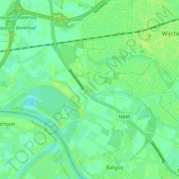 Topografische Karte Klispoel, Höhe, Relief