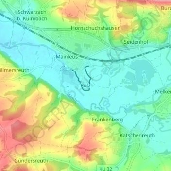 Topografische Karte Pölz, Höhe, Relief