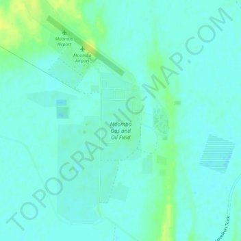Topografische Karte Moomba Gas and Oil Field, Höhe, Relief