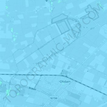 Topografische Karte Berkmeer, Höhe, Relief