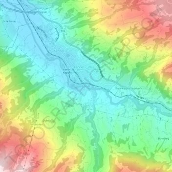 Topografische Karte Ebnat, Höhe, Relief