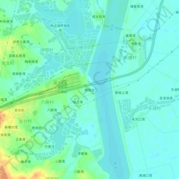 Topografische Karte 蔡家店, Höhe, Relief