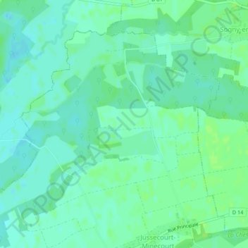 Topografische Karte Villerset, Höhe, Relief