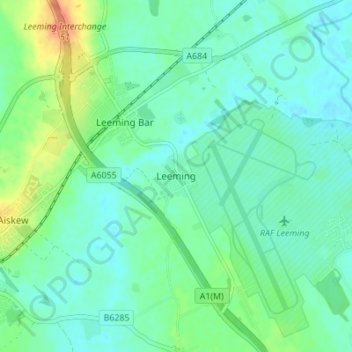 Topografische Karte Leeming, Höhe, Relief