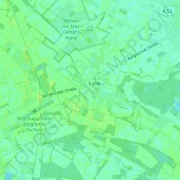 Topografische Karte Ahlintel, Höhe, Relief