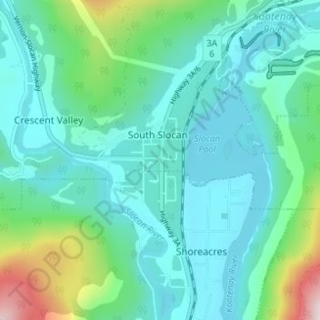 Topografische Karte Playmor Junction, Höhe, Relief