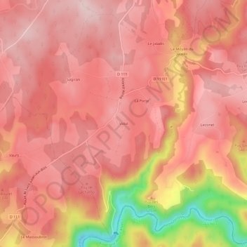 Topografische Karte Vidal, Höhe, Relief