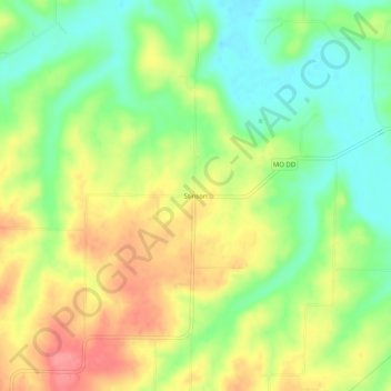 Topografische Karte Stinson, Höhe, Relief