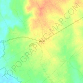 Topografische Karte Peoria, Höhe, Relief