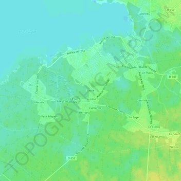 Topografische Karte Basile, Höhe, Relief