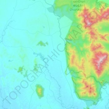 Topografische Karte Khlong Phlu, Höhe, Relief