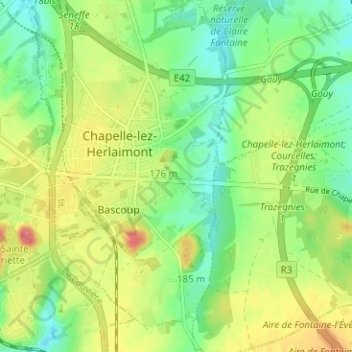 Topografische Karte Le Douaire, Höhe, Relief