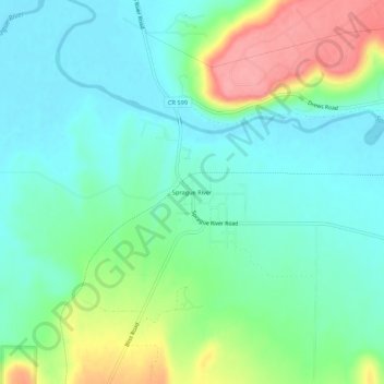 Topografische Karte Sprague River, Höhe, Relief
