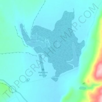 Topografische Karte Ashburton Lakes, Höhe, Relief
