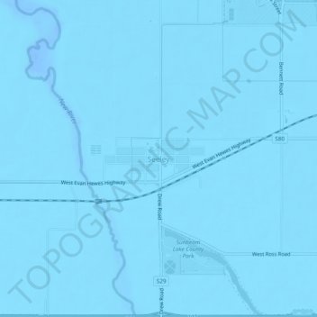 Topografische Karte Seeley, Höhe, Relief