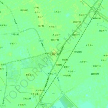 Topografische Karte 崔黄口镇, Höhe, Relief