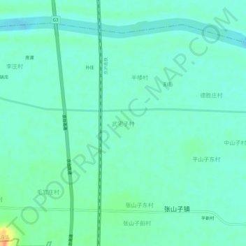 Topografische Karte 武宅子村, Höhe, Relief