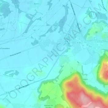 Topografische Karte Beptenoud, Höhe, Relief