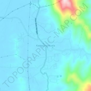 Topografische Karte Kampung Kuala, Höhe, Relief