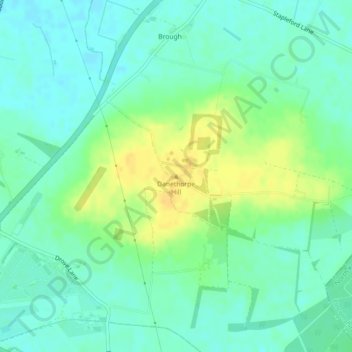 Topografische Karte Danethorpe Hill, Höhe, Relief