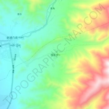 Topografische Karte Tading, Höhe, Relief