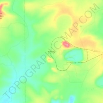Topografische Karte Dabney, Höhe, Relief