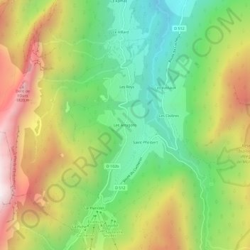 Topografische Karte Les Arragons, Höhe, Relief