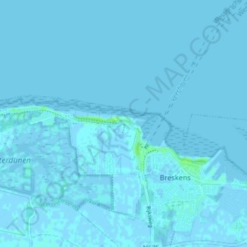 Topografische Karte Halve Maantje, Höhe, Relief