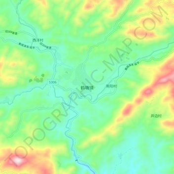 Topografische Karte 鹤塘镇, Höhe, Relief