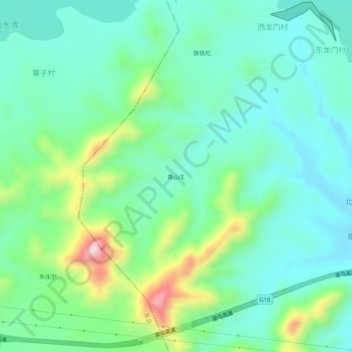 Topografische Karte 青山庄, Höhe, Relief
