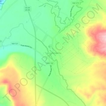 Topografische Karte Tierra Amarilla, Höhe, Relief