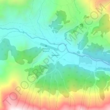 Topografische Karte Humde, Höhe, Relief