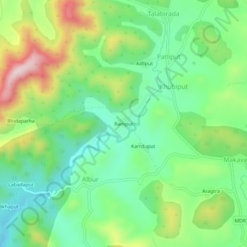 Topografische Karte Ramput, Höhe, Relief