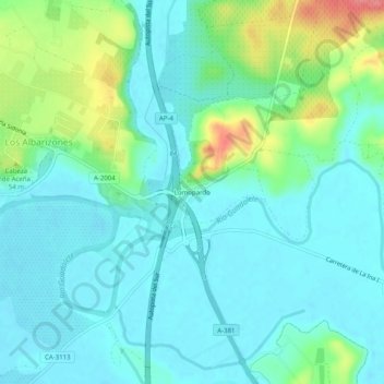 Topografische Karte Lomopardo, Höhe, Relief