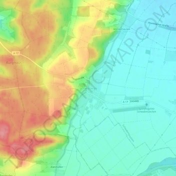 Topografische Karte Schwabegg, Höhe, Relief