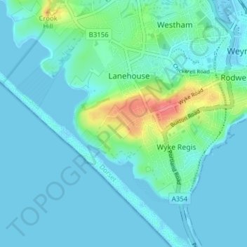 Topografische Karte Mandeville, Höhe, Relief