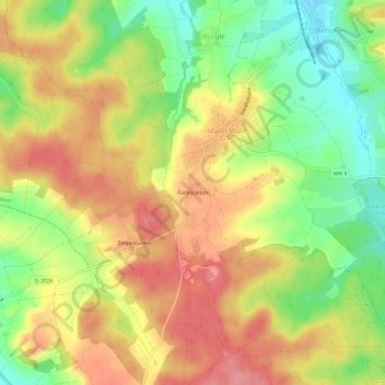 Topografische Karte Funkstation, Höhe, Relief