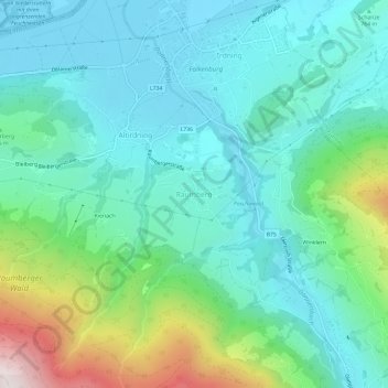Topografische Karte Raumberg, Höhe, Relief