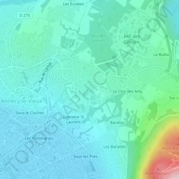 Topografische Karte Résidence Louis Armand, Höhe, Relief