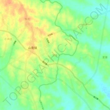 Topografische Karte 馆东, Höhe, Relief