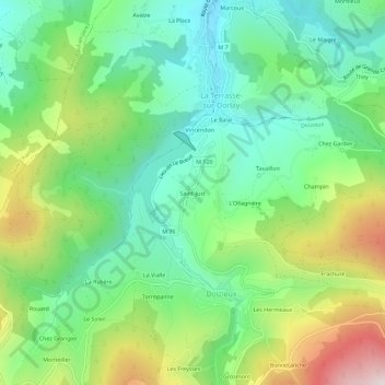 Topografische Karte Saint-Just, Höhe, Relief