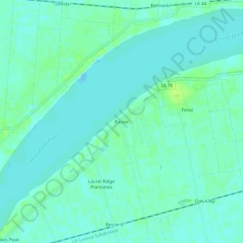 Topografische Karte Batree, Höhe, Relief